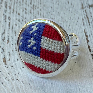 Patriotic USA Needlepoint Ring