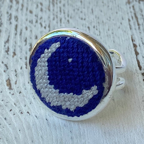 Moon and Stars Needlepoint Ring