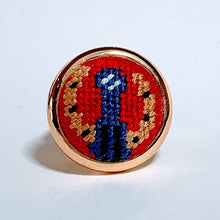 Load image into Gallery viewer, Blue Ribbon Needlepoint Ring