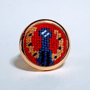 Blue Ribbon Needlepoint Ring