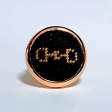 Load image into Gallery viewer, Black &amp; Gold Needlepoint Snaffle Bit Ring