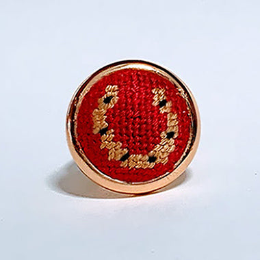 Red Horseshoe Needlepoint Ring